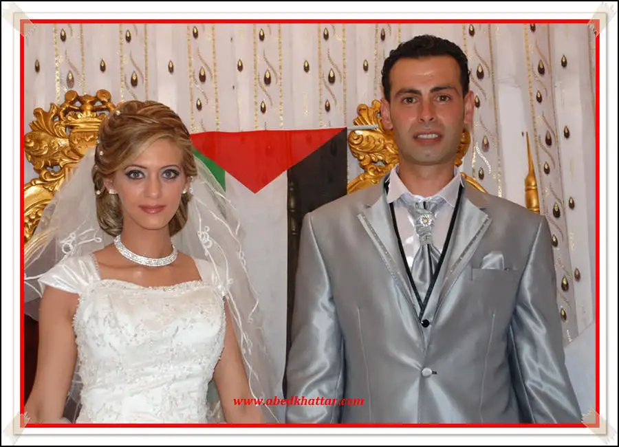 العروسين احمداللحام من مخيم البداوي وياسمين ابراهيم من مخيم البرج الشمالي