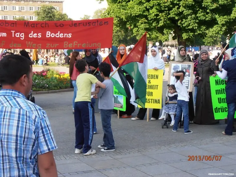 فلسطينيون وعرب يتضامنون من اجل القدس في العاصمة الألمانية برلين