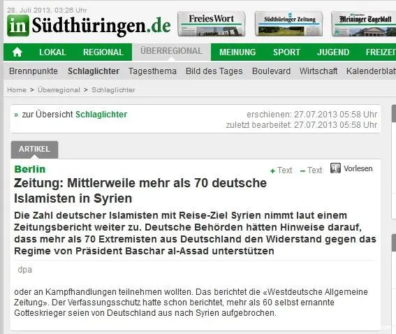 أكثر من 70 إسلامياً ألمانياً إلى سورية للقتال مع المعارضة