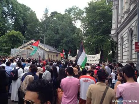 تظاهرة ضخمة تاييدا للشعب الفلسطيني في اوسلو
