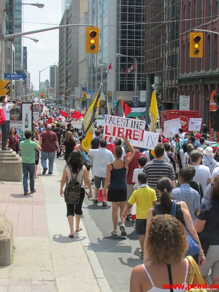 كندا || مسيرة حاشدة تنديدا بالعدوان الإسرائيلي على غزة وتضامنا مع الشعب الفلسطيني