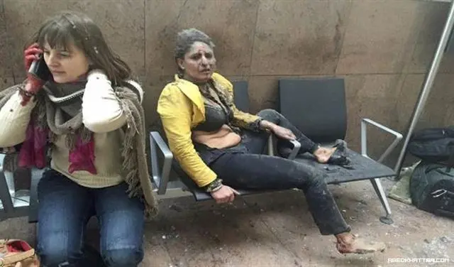 من هي السيدة التي انتشرت صورتها بعد تفجير بروكسل
