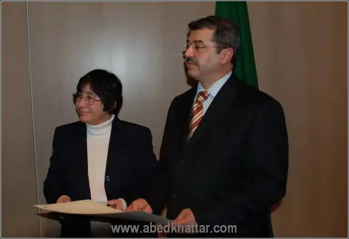 سفير العراق علاء الهاشمي والروائية والاعلامية سلمى صالح
