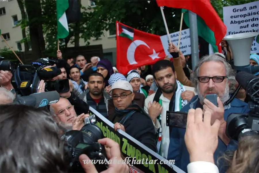 مظاهرات أمام السفارة الإسرائيلية فى برلين ضد المذبحة على متن سفن الحرية