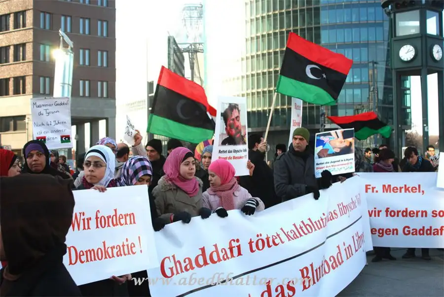 مظاهرة حاشدة في برلين تضامنا مع المظاهرات والثورة الشعبية في ليبيا
