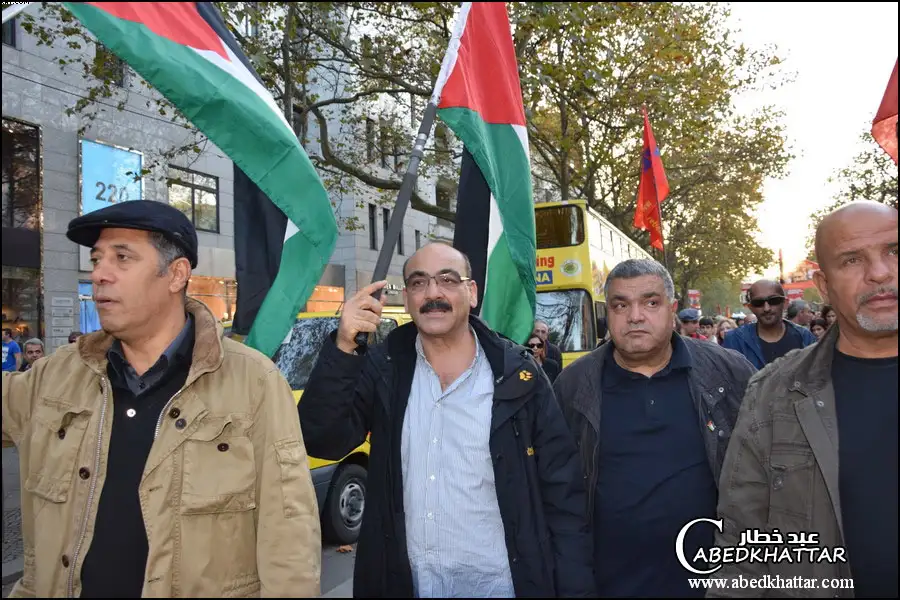 لجان فلسطين الديمقراطية تشارك في مظاهرة تضامنا مع كوباني