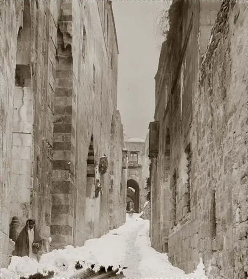 الثلج في القدس في أوائل عام 1921م