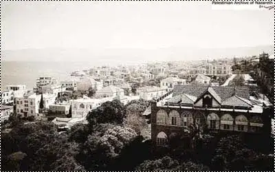 صورة لوسط طبريا وتظهر البيوت المغتصبة 1933