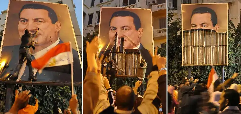 البهجة بسقوط مبارك تتواصل في طرابلس ومخيم البداوي