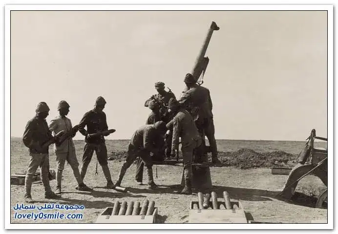 مدفع مضاد للطائرات في تل الصحراء عام 1917-فلسطين