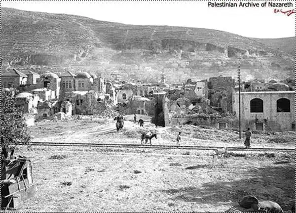 مدينة نابلس بعد الهزة الارضية عام 1927